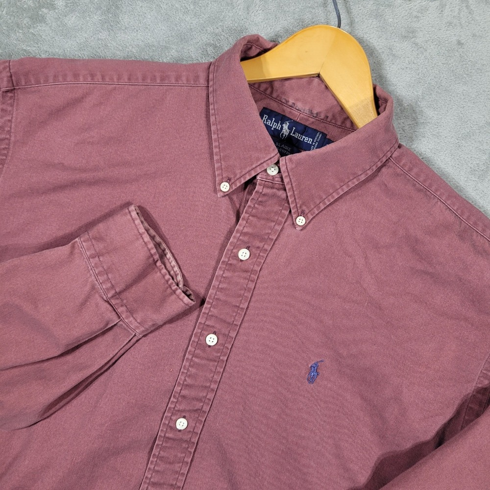 Vintage Polo Ralph Lauren Shirt Mens XL Red Blaire Button Down Long Sleeve USA